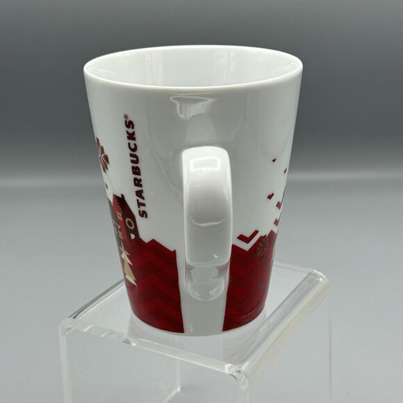 Starbucks Holiday Christmas Coffee Tee Mug Cup 14 oz Red Town Village 2013 Brown - Picture 5 of 8